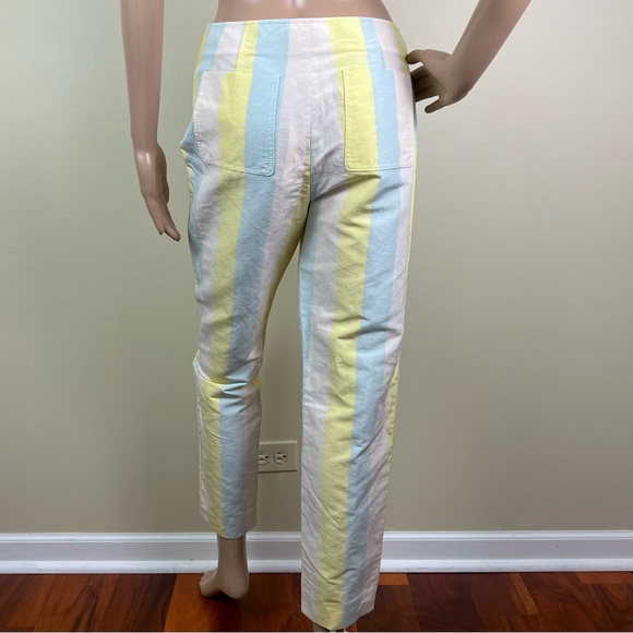 NEW TORY BURCH STRIPED LINEN BLEND PANTS - Picture 5 of 5